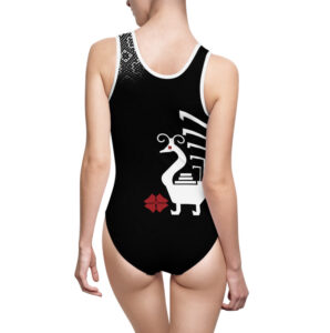 costume da bagno da donna ispirato alla gallinella sarda